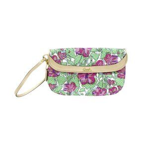 Coach Ashley Iris Floral Flap Wristlet